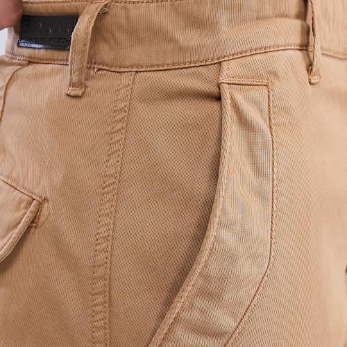 Image of Spykar Men Mid Rise Khaki Regular Fit Cargo