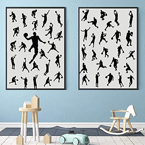 Vinilo decorativo deportivo silueta jugador de baloncesto miniatura 5