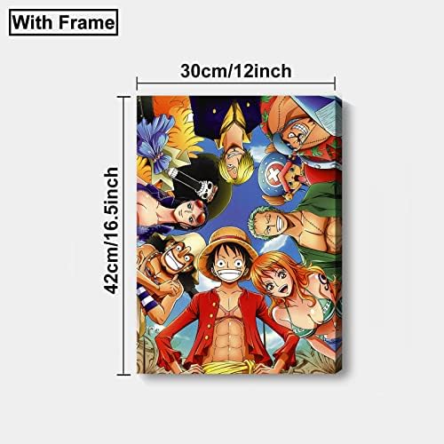 Amazon Com Anime One Piece Poster The Straw Hat Pirates Characters Print On Canvas Painting Wall Art For Living Room Decor Boy Gift With Frame Q Op 5 1pcs Posters Prints