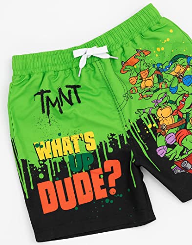 Teenage Mutant Ninja Turtles Boys Swim Shorts | Kids Graphic Swimming Pants | TMNT Drawstring Waistband Swimwear Trunks4