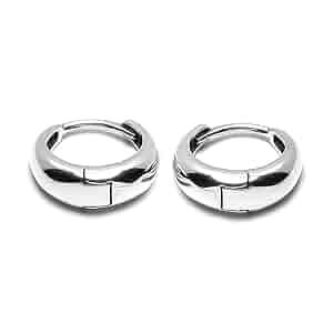 シルバー925 Sterling デザインフープピアス/軽研磨仕上げ/両耳 シルバー925 Sterling デザインフープピアス/軽研磨仕上げ/両耳