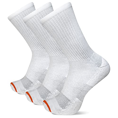 Image of Merrell Unisex Adult Men's and Women's Cushioned Cotton Crew Socks - 3 & 6 Pairs - Breathable Mesh Comfort Zones