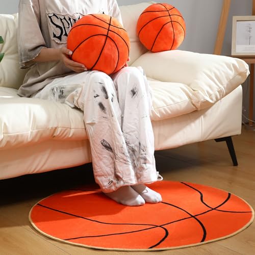 Tapete y Almohadas de Baloncesto de Peluche para Decoración de Habitación miniatura 2