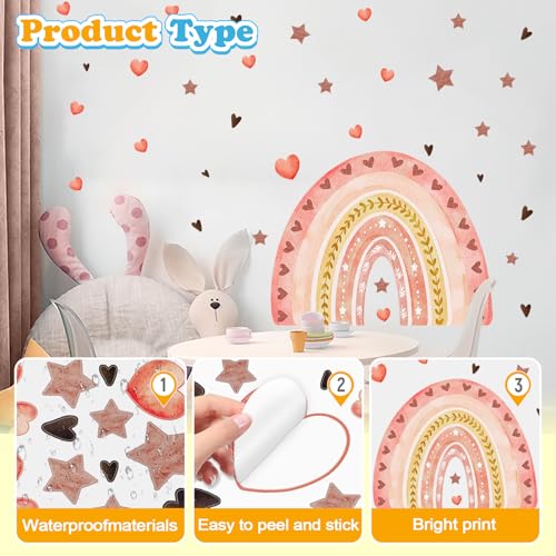 Vinilos decorativos arcoíris acuarela para pared 2 piezas miniatura 6