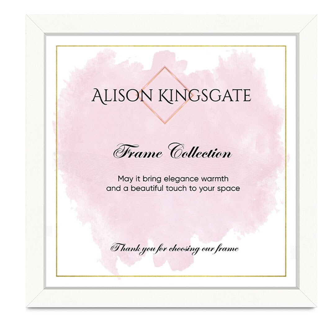Alison Kingsgate Modern 20X20 White Picture Frames - Engineered Wood Photo Frame with Shatterproof Perspex Front - Ideal for Posters, Certificates & Artwork - Wall Mount or Tabletop Display — image 1