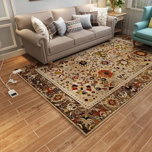 Alfombrillas calefactables, sistema de calefacción por suelo radiante, se puede ajustar la temperatura en un horario fijo, adecuado para sala de estar, terraza, yoga.(A,140CM*200CM)