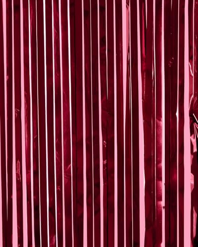 Image of xo, Fetti 2pk Burgundy Red Party Curtain | Fringe Birthday Bachelorette