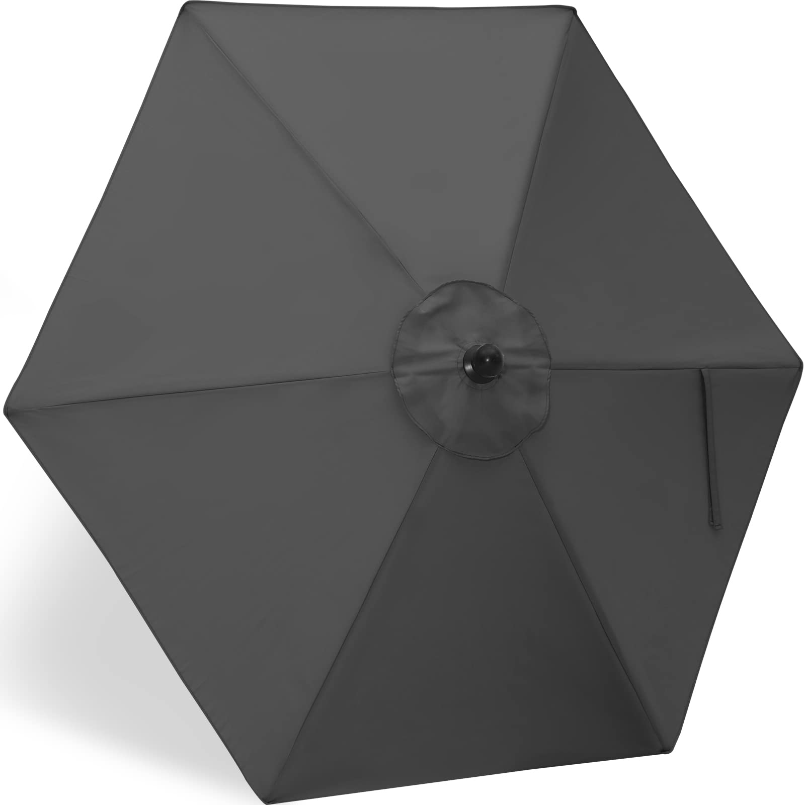 ABCCANOPY 7.5ft Outdoor Umbrella Replacement Top Suit 6 Ribs (Dark Gray)