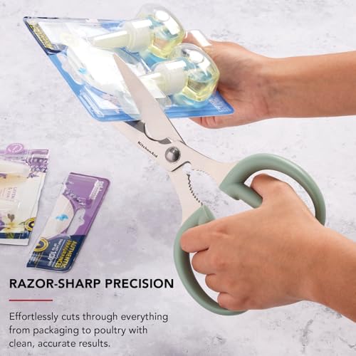 Image of KitchenAid 2-Piece Multipurpose Shear Set, Versatile Scissors with Nutcracker, Bottle Opener, Ergonomic Handles with Protective Blade Covers