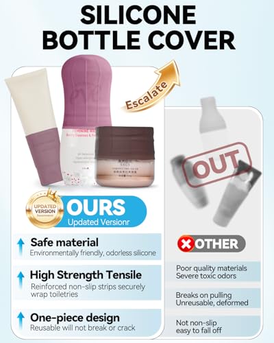 Paquet de 16 cache-bouteilles en silicone, essentiel de voyage pour femmes et hommes – Image 2
