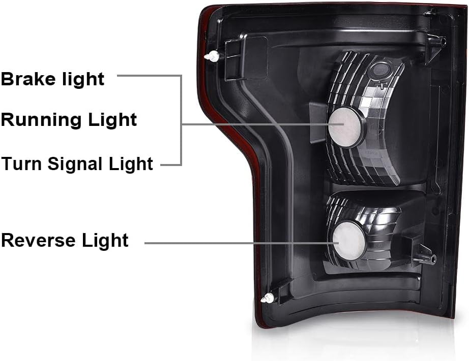 CHEDA Tail Light w/bulb Compatible with Ford F150 SSV 2016-2017/Compatible with F150 (submodel: Lariat, XL, XLT) Smoky Rear Lamp Assembly Pilotos Traseros Conjunto
