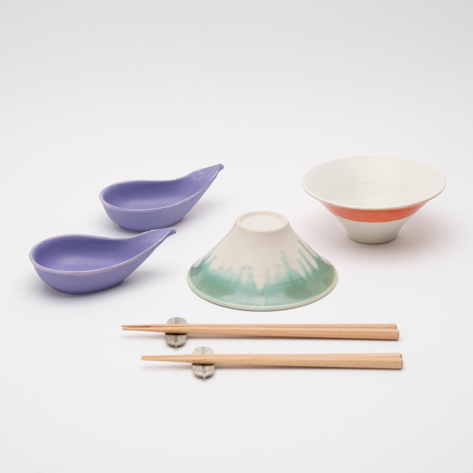 Amazon.co.jp: Floyd (フロイド) 富士山 茶碗 茄子小鉢 箸 箸置き ペア