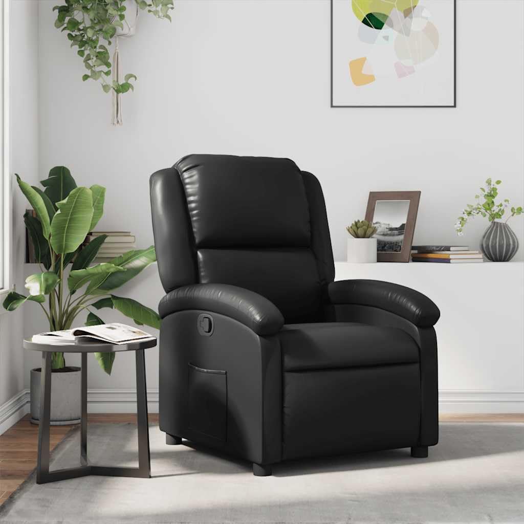 vidaXL Fauteuil inclinable en Similicuir Noir