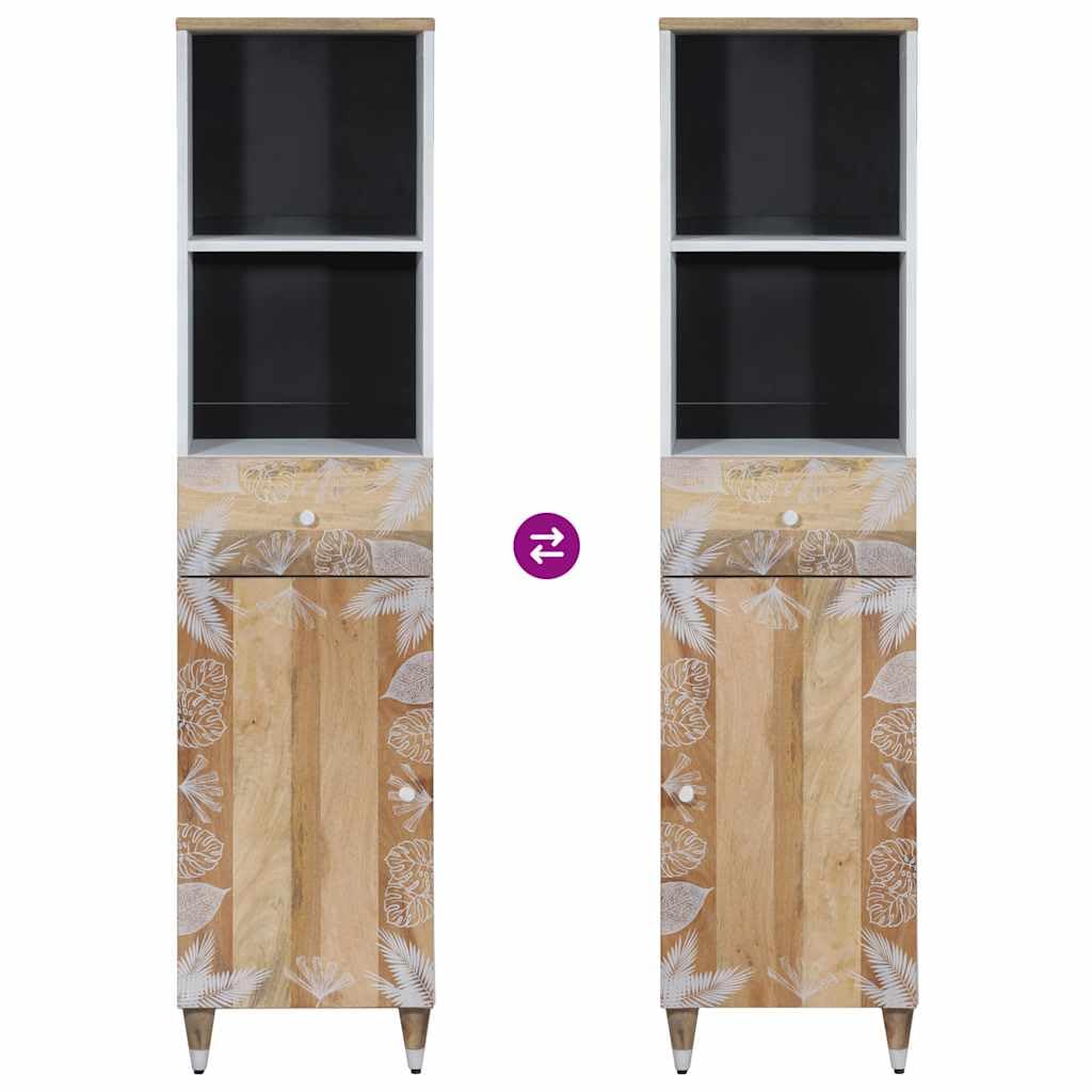 Armoire de salle de bain 38 x 33,5 x 160 cm en bois massif de