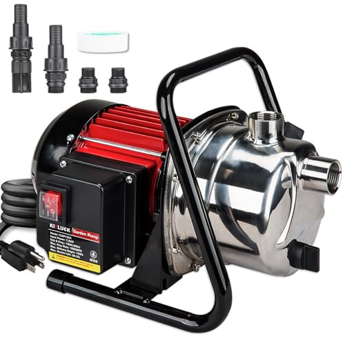 Water Transfer Garden Pump, 1.6 HP 1000GPH Portable Electric Shallow