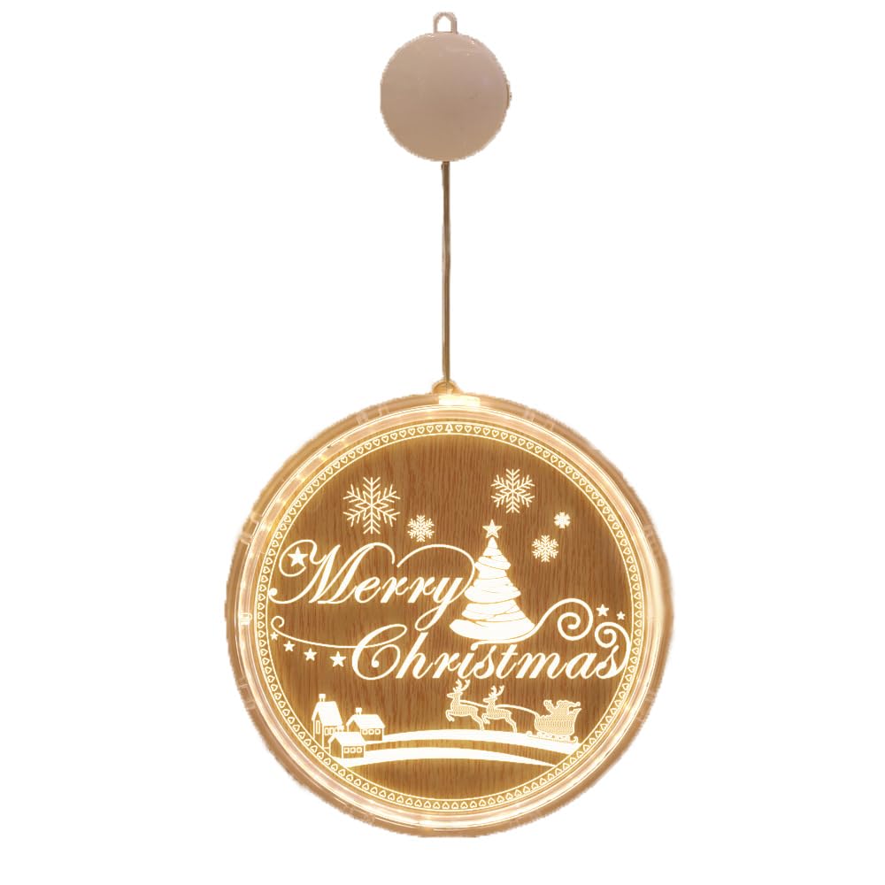 Christmas Decorations LED Light, Ramadan Lights, Xmas Hanging Shop Window Wall Lamp Ornaments for Indoor Outdoor, Home Living Room Decor lights, Warm White (Christmas)