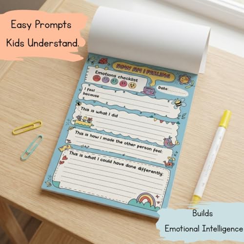 Image of How Am I Feeling A5 Feelings Tracker for Kids, 40 Pages