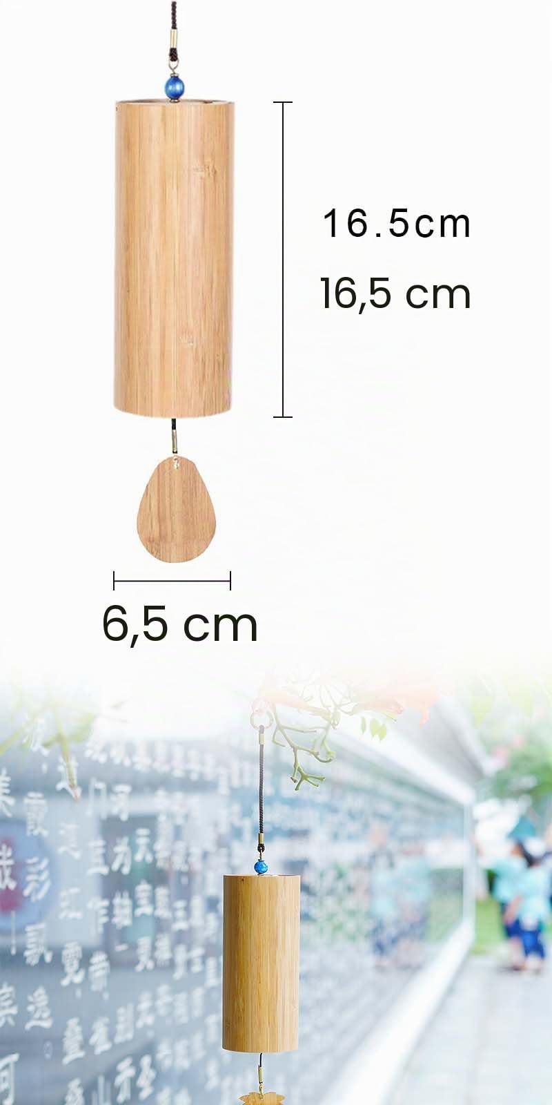 Carillons éoliens zen,Bamboo Vent,Carillons éoliens en bambou japonais,Carillon éoliens en Bambou,Carillon Japonais,Convient pour le yoga, la méditation, le jardinage, etc. (Accord de fa Spring Breeze
