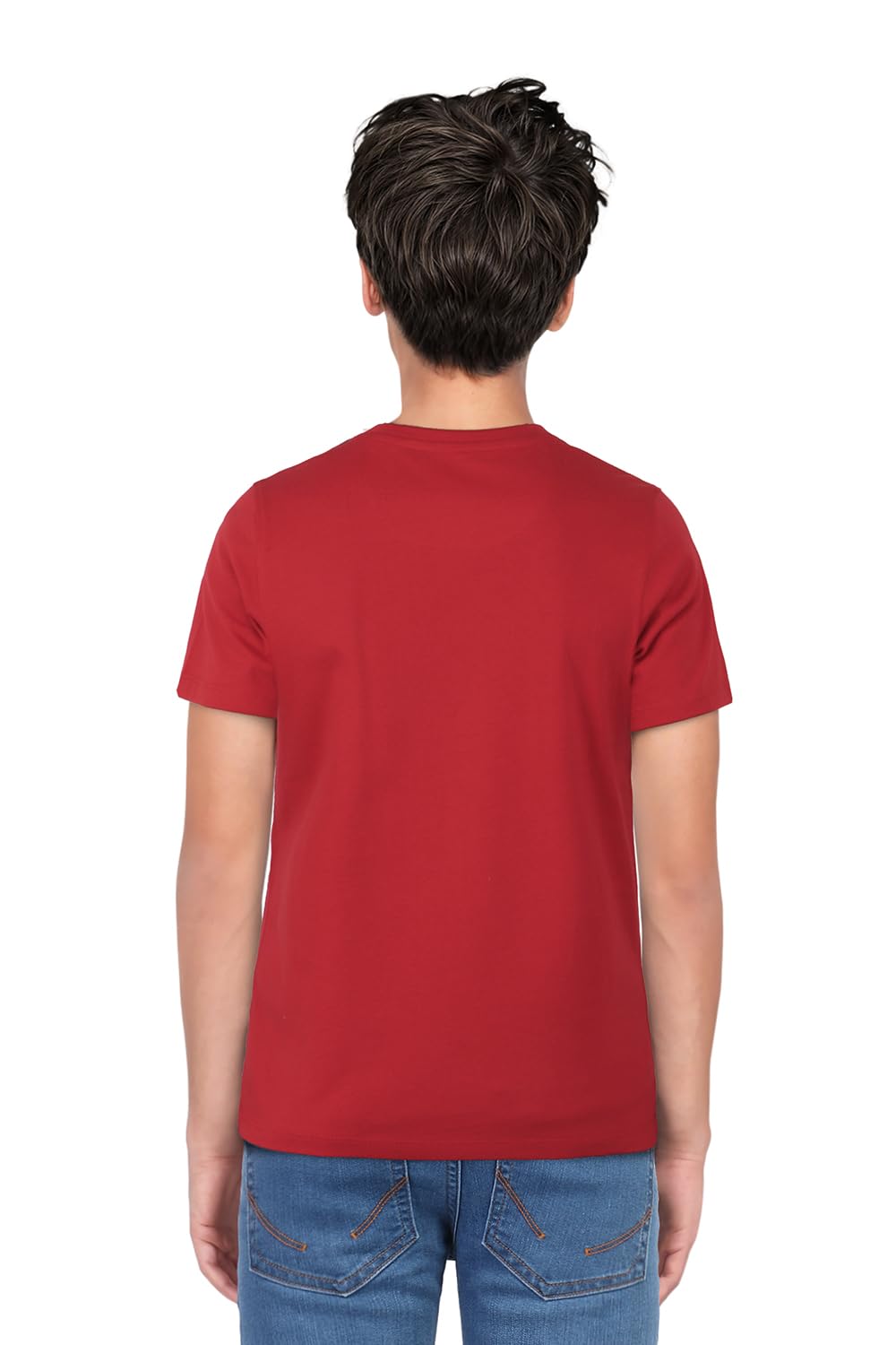Allen Solly Boy's Solid Regular Fit T-Shirt (ABKCCRGBT60942_Red - Image 2 thumbnail
