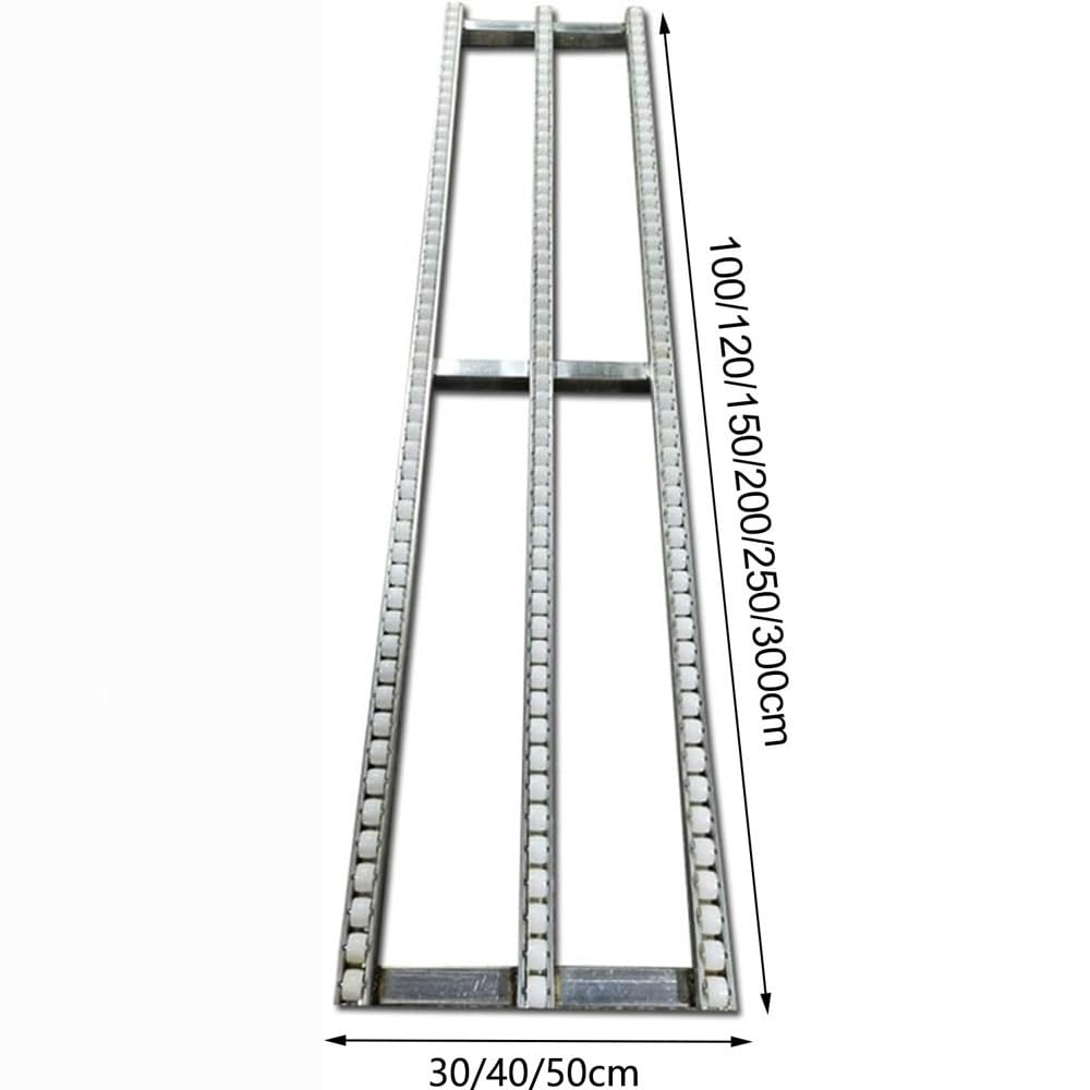 Transportador de rodillos por gravedad, sistema de transporte portátil no motorizado con armazón de acero inoxidable y rodillos de plástico para cajas, botellas y cartones(200 * 30cm)