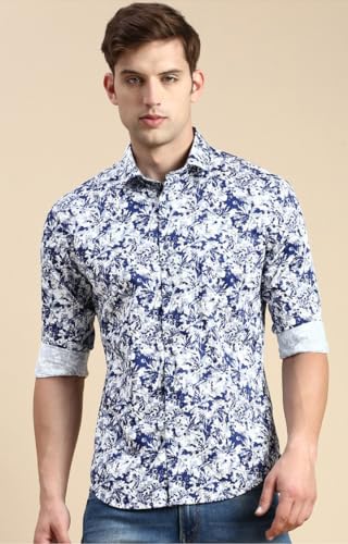 Image of SHOWOFFFF Men Printed Casual Shirt | Spread Collar Full Sleeves Cotton Shirt for Mens | Slim Fit Regular Length Shirt for Men's