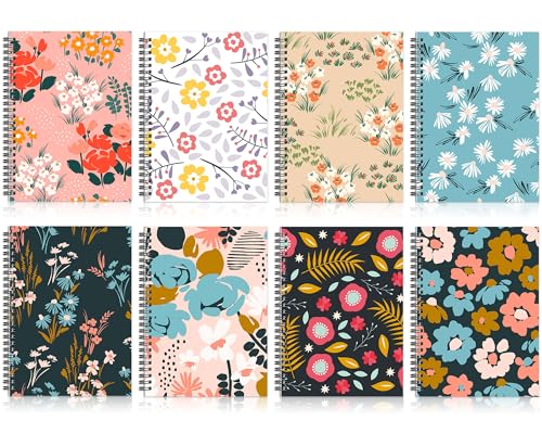 Carnet à spirale A5 ligné 100 pages cahier floral pour université et fournitures bureau