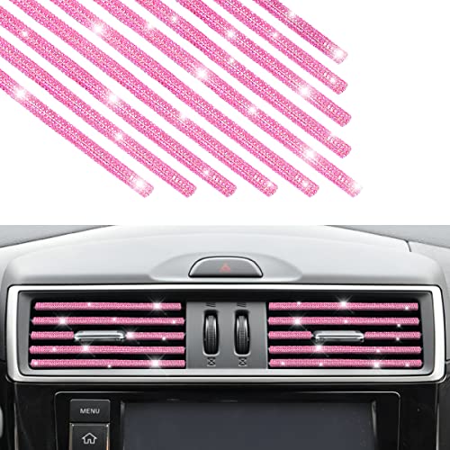 AUKEPO 10 PCS Bling Car Air Vent Outlet Trim, Rhinestone Air Conditioner Decoration Strip for Vent Outlet, Universal Bendable Trim Interior Accessories for Most Air Vent Outlet (Pink) AUKEPO 10 PCS Bling Car Air Vent Outlet Trim, Rhinestone Air Conditioner Decoration Strip for Vent Outlet, Universal Bendable Trim Interior Accessories for Most Air Vent Outlet (Pink)