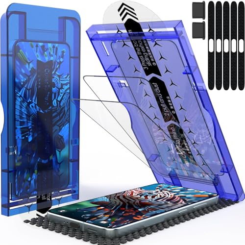 3 Pack for Samsung Galaxy S23 Screen Protector Tempered Glass,HD with easy to nstall frame 30 Seconds Installation, Bubble Free,Case Friendly,Anti-Scratch