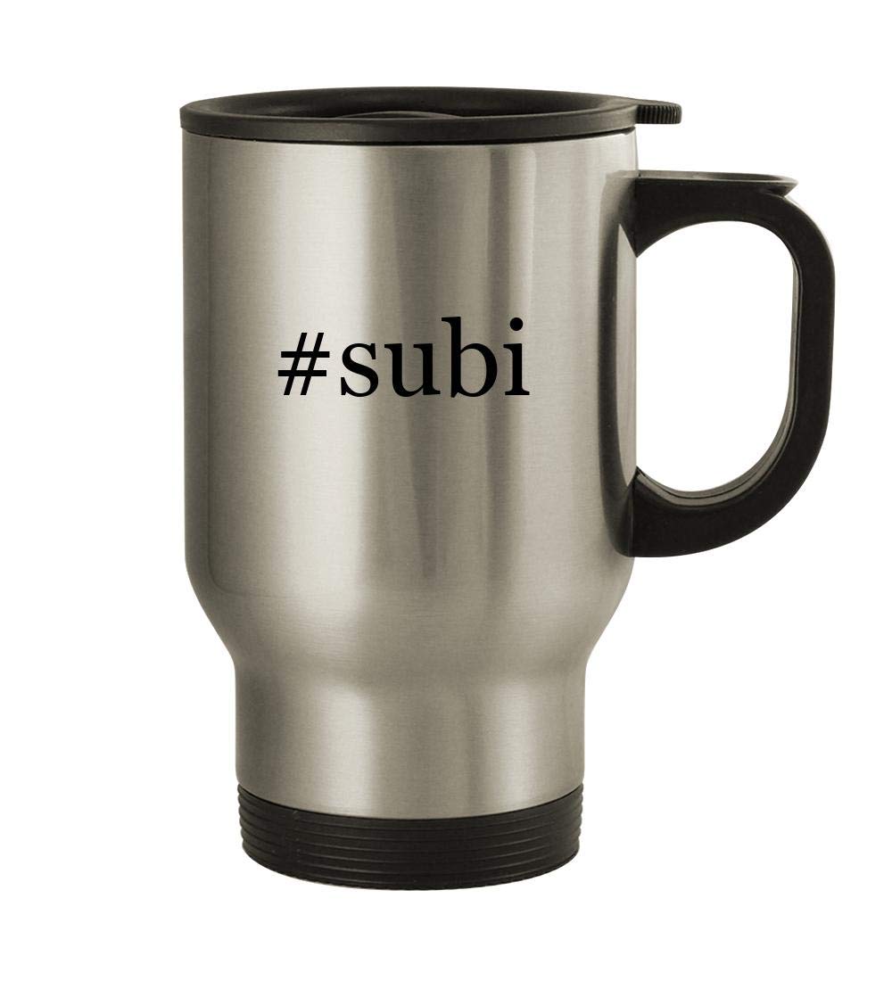 #subi - 14oz Hashtag Stainless Steel Travel Mug, Silver