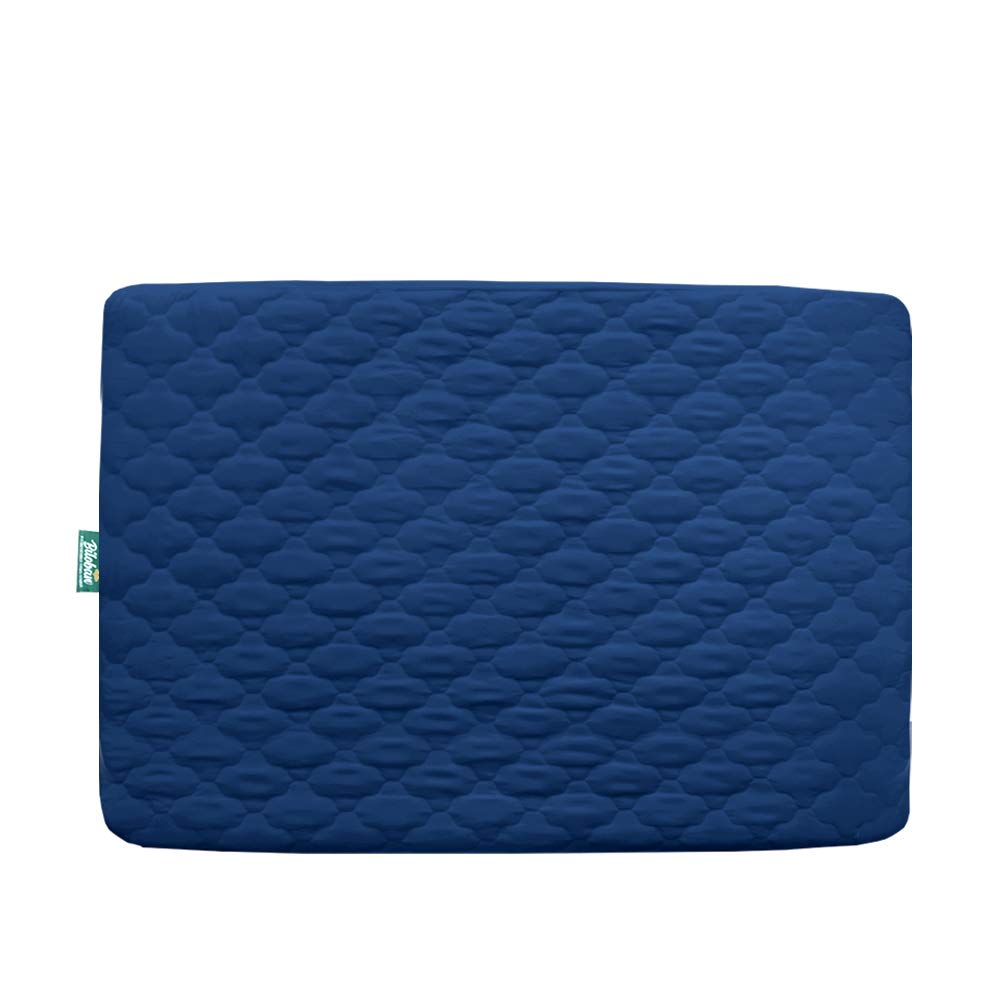 Pack and Play Mattress Protector Sheets Fitted Waterproof Pack and Play Mattress Pad Cover, Compatible with Graco Pack n Play & Dream On Me & Pamo Babe, Playpen/Playard Sheet Quilted, Navy, 39" x 27"
