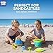 TOY Life Collapsible Beach Toys for Kids with 4 Silicone Collapsible Sand Buckets & 8 Shovels & Mesh Bag, Travel Beach Essentials for Kids Sand Toys Toddlers, Sandbox Toys for Boys Girls Ages 3-5 4-8