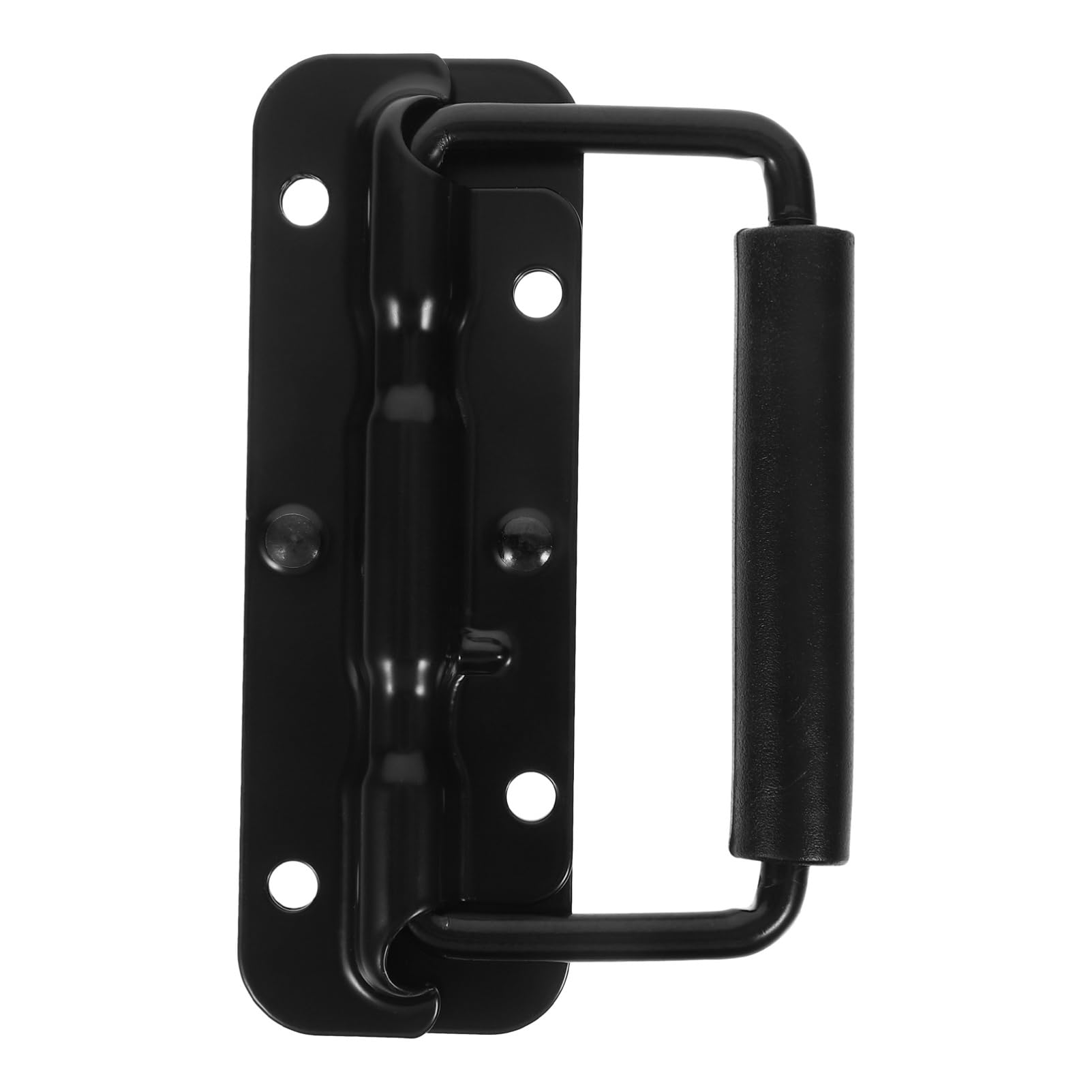 KICHOUSE Box Wooden Box Spring Handle Mount Handle Metal Handle Container Handle Heavy Duty Handle Pull Handle Chest Pull Handle Grips Cabinet Door Handles Case Handle Stainless Steel Black