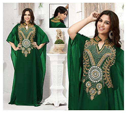 KoC Women's Kaftan Maxi Dress Farasha Caftan KFTN116-White2