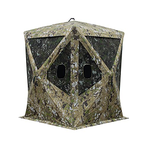 Barronett Blinds Big Mike Portable Hunting Blnid, Tall Hub Blind, Shoot While Standing, Low Profile Windows, 2-Person, 80" x 75" x 75"
