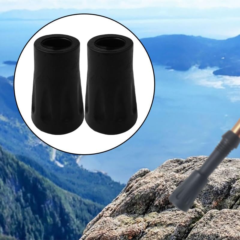 Miniatura 4 de 16 piezas de repuesto de puntas de bastón de senderismo, puntas de goma de 0.433 in, protectores para bastones de senderismo, bastones de esquí,