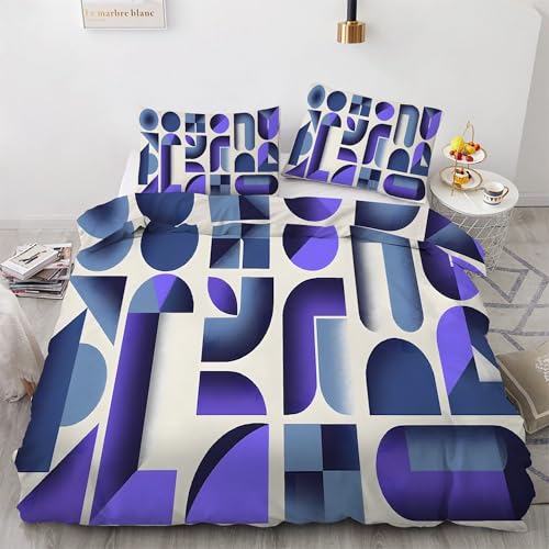 Housse de couette 200x200 microfibre douce ensemble de literie 3 pièces avec zip
