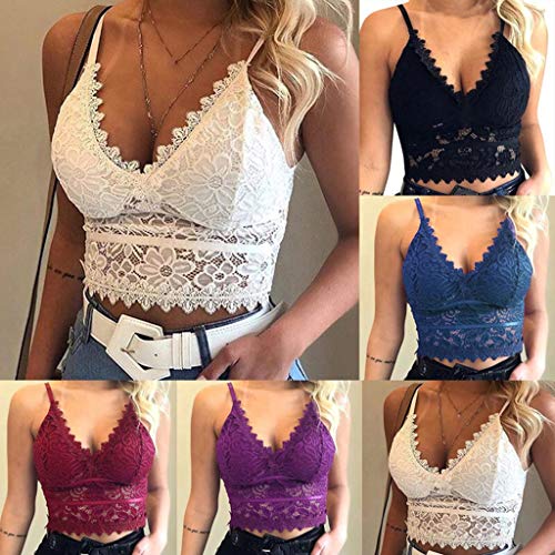 Blingko Unterwäsche Frauen Sexy Blumen Spitzen Bralette BH Bralette Vest Elegant Sports Bras Bequemer Gepolstert… – Bild 3