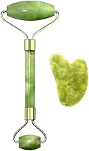 Spiritual Senses Facial Massager Jade Roller & Gua Sha Tool Natural Himalayan Stone Green Jade for Face Neck Eye Healing Reduce Skin Wrinkles and Relax Body Muscles