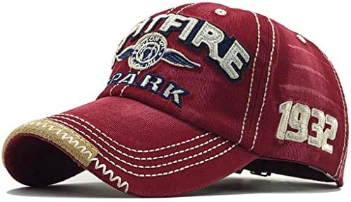 CheChury Distressed Baseball Cap for Mens Vintage Trucker Hat Men Cotton Embroidered Snapback Casual Baseball Cap Unisex, Red, One Size