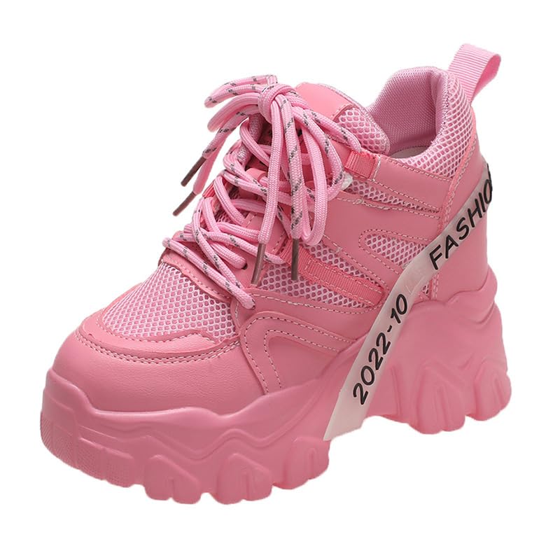 Chunky Sneakers for Women & Girls 3.9-Inch Height Increase Walking Shoes with Thick Sole for Travel, Gift