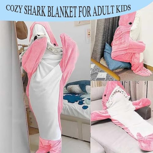 Plaid requin portable bleu de 150cm idéal pour les soirées pyjama