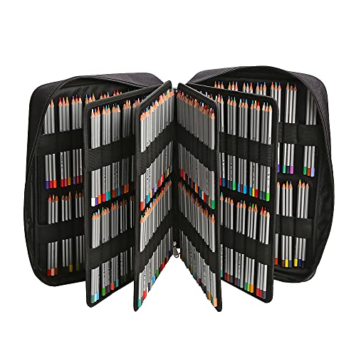 Image of Lbxgap Portable Colored Pencil Case Holds 480 Slots Pencils or 320 to 328 Gel Pens Large Capacity Pencil Organizer with Handle Strap Handy for Colored Pencils & Gel Pen