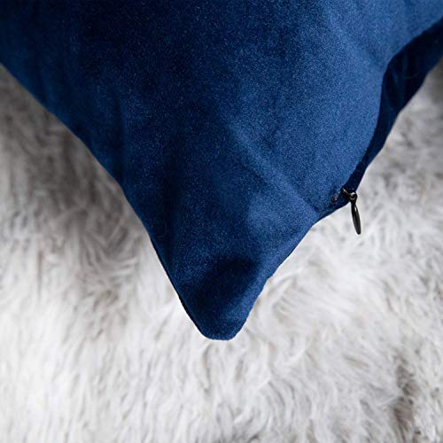 Jueyingbaili Throw Pillow Covers Velvet Decorative 2 Packs Ultra-Soft Navy Blue Pillowcase 18 X 18 Inch For Couch,Chair,Sofa,Bedroom,Car,Square Solid Color #TOP1