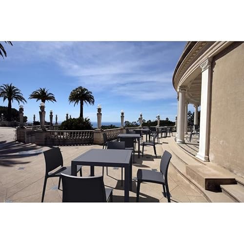 Compamia Ares 31" Square Resin Patio Dining Table In Black, Commercial Grade #TOP7