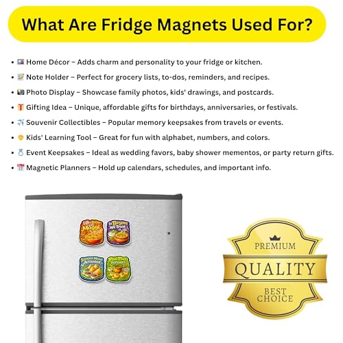 Image of Regalo Casila Indian Food Quotes Fridge Magnet 4 Pc Set Tourism Souvenir Wooden Travel Magnet Maggi Biryani Samosa Pani Puri Refrigerator Magnet Decorative Kitchen Decor Gift