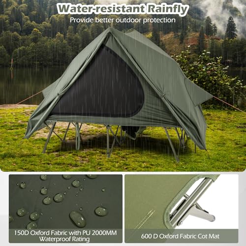 Carpa Camping 2 Personas Tangkula 2 en 1 con Camastro miniatura 6