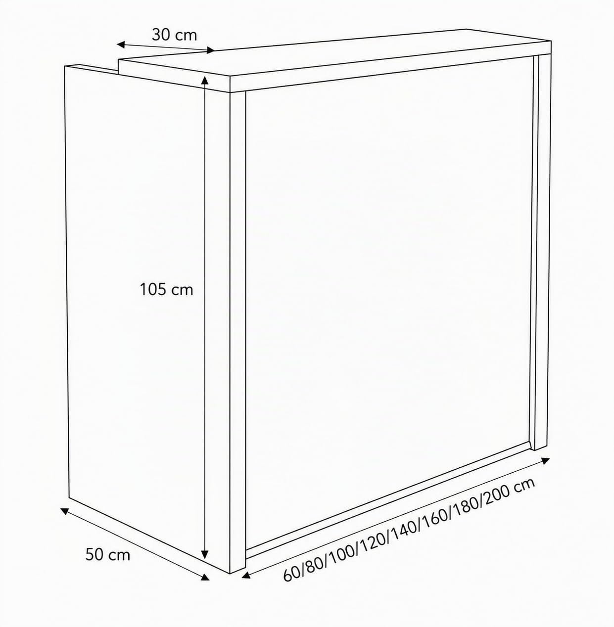 Genérico OFILIKE. Mostrador de Recepción Efecto Piedra Natural, Mesa Mostrador para Oficina, Clínica, Peluquería y Tienda, Mueble Recepción Moderno (50x120x105)
