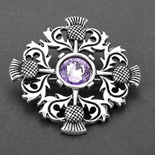 1Pcs Vintage Silver Scottish Brooch Pin Thistle Brooch Celtic Pin Scottish Pin for Scarf Sweater Accessories3