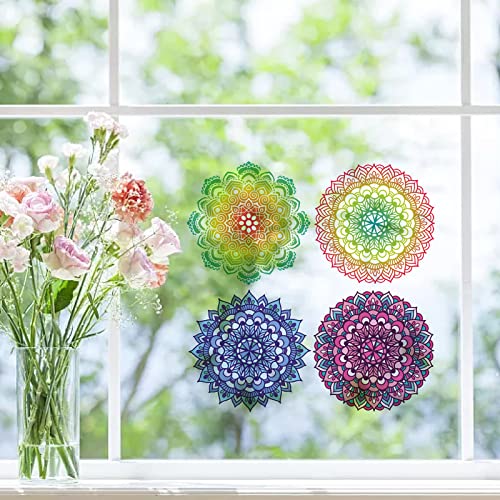 GORGECRAFT 4PCS Vinilos Decorativos 6.3 Inch Mandala miniatura 7