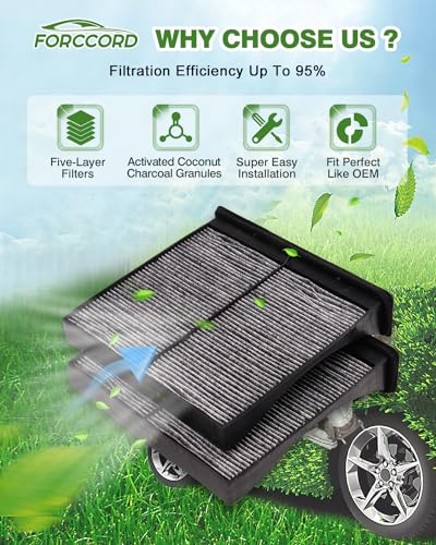 Image of Cabin & Engine Air Filter Fit for Subaru Forester 2009-2018 H4 2.5L, Forester 2014-2018 H4 2.0L Activated Carbon Cabin Filter Replacement CF10930 16546AA090 Car Accessories